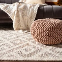 30cm Hand-Knitted Cotton Pouffe